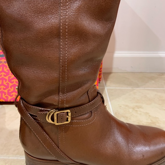 Tory Burch Calista Almond Riding Boots Size 8.5 - Picture 5 of 9